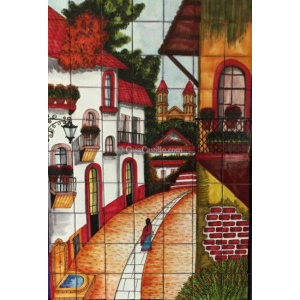 Mexican Talavera Mural Pueblo 19